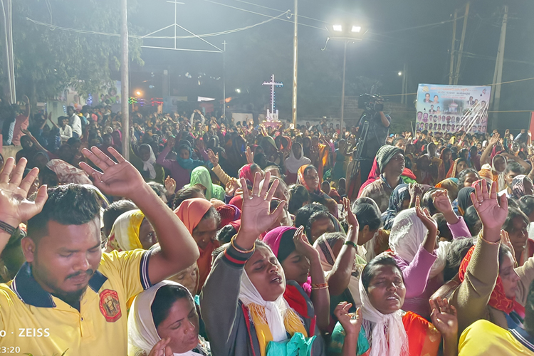 Thousands gathered at the three days prayer meeting held at Bidar, Karnataka by Grace Ministry on 26th, 27th and 28th of November, 2021 on the grounds of St Paul's Church. 